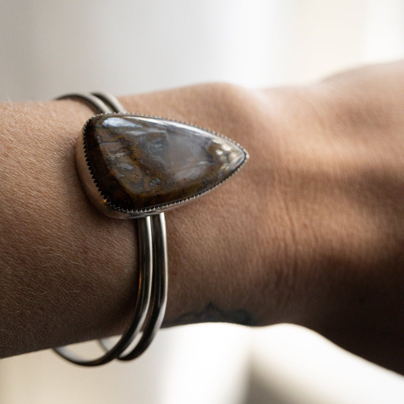 Plume Agate Cuff