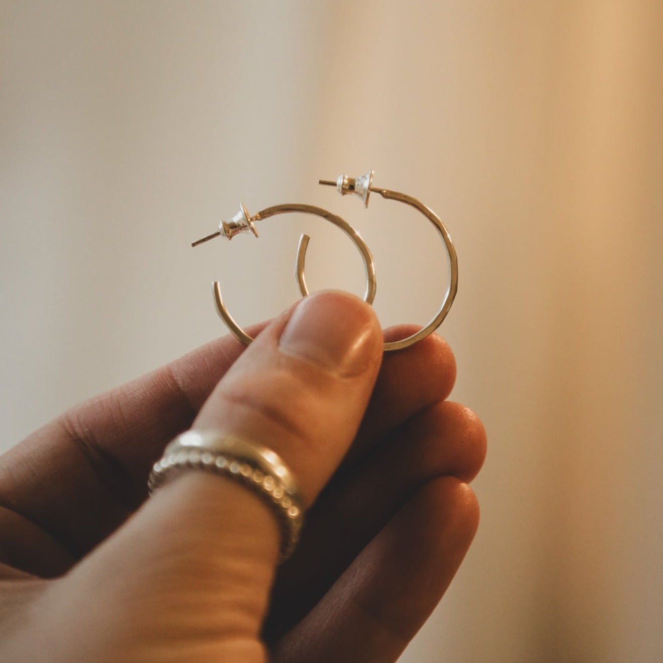 silver hoop earrings