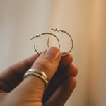 Load image into Gallery viewer, silver hoop earrings
