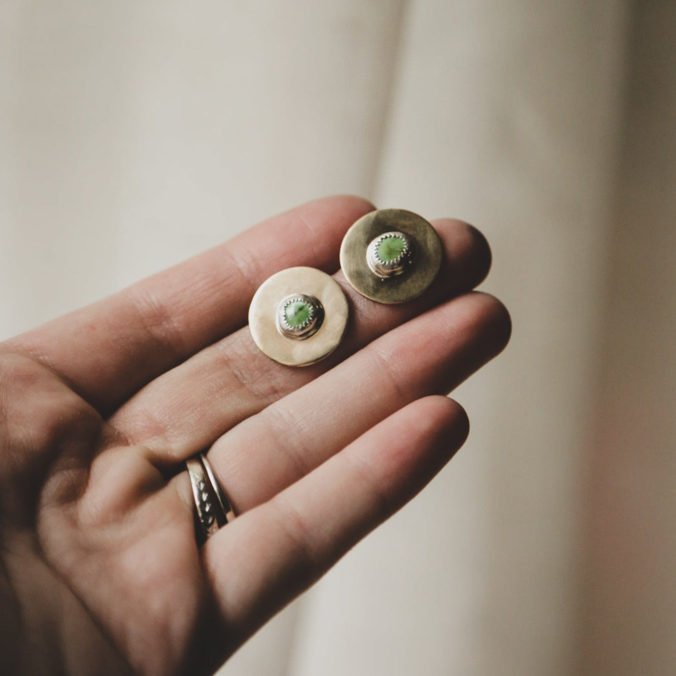 Brass Turquoise Studs