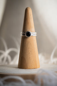 Black Onyx Ring - Double Band