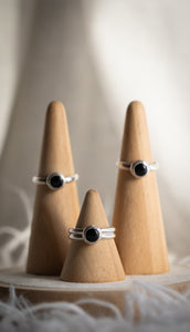 Black Onyx Ring - Double Band