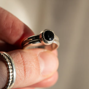 Black Onyx Ring - Double Band